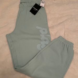 Green playboy bunny sweatpants